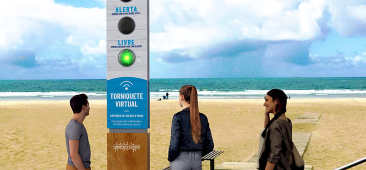 Uma startup do Norte já criou um semáforo para pôr na praia. É um torniquete virtual que controla as entradas e saídas com um radar